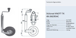 KNOTT TK48 Stützrad, 150 kg, 48 mm, 500–720 mm