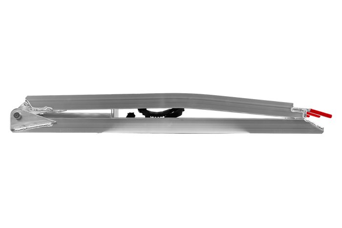 UNITRAILER ALR003 faltbare Rampen aus Aluminium für Anhänger, 221 cm, 680 kg Tragkraft, mit Gurt und Stütze, 2er-Set