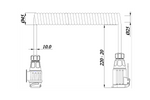 KAMAR E1384-A Spiralkabel 1,5 m 12 V Stecker/Buchse 13-polig