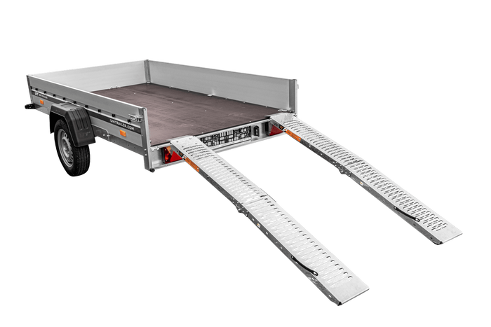 UNITRAILER ALR004B klappbare Auffahrrampen aus Stahl für Anhänger, 190 cm, 400 kg, 2er-Set