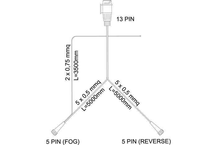 MANTES Elektroinstallation, Kabelbaum, 5m, 13-poliger Stecker, 2x 5 PIN Bajonett