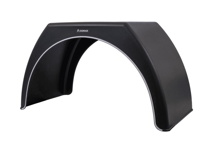 Doppelkotflügel für Anhänger 15-16" DOMAR DK3120 flacher Radlauf 1000/510 mm mit weißem Rand