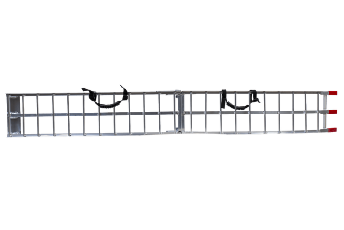 UNITRAILER ALR002 faltbare Rampen aus Aluminium für Anhänger, 221 cm, 680 kg Tragkraft, mit Gurt, 2er-Set